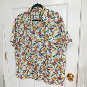J. Crew Men's Aloha Shirt Tropical Resortwear Vacation Cruise Beach Size XL